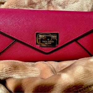 Long Kate Spade maroon wallet